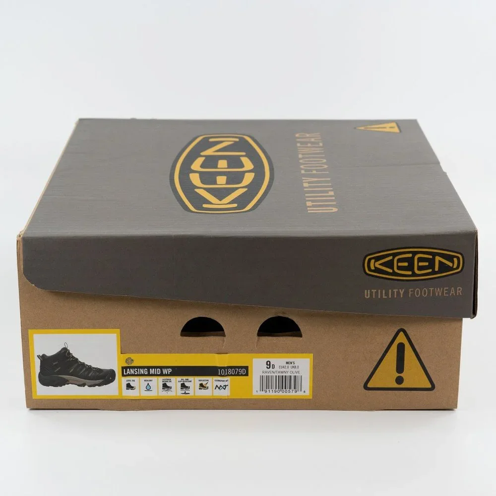 Keen Utility Lansing Mid Steel Toe Waterproof Raven Tawny Olive 1018079D Work